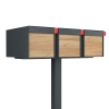 Amerikanischer Briefkasten Big Americano for Three in Anthrazit mit Holzdekor-Front
