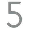 Moderne Hausnummer ''5'' - 152 mm in Grau Metallic