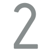 Moderne Hausnummer ''2'' - 245 mm in Grau Metallic