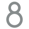 Moderne Hausnummer ''8'' - 200 mm in Grau Metallic