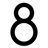 Moderne Hausnummer ''8'' - 200 mm in Schwarz