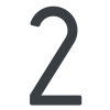 Moderne Hausnummer ''2'' - 245 mm in  Anthrazit