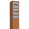 Briefkastenanlage Monolith for Five Rost mit Edelstahlklappe