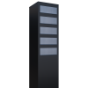 Briefkastenanlage Monolith for Five Schwarz mit Edelstahlklappe