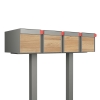 Amerikanischer Briefkasten Big Americano for Four in Grau Metallic mit Holzdekor-Front