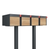 Amerikanischer Briefkasten Big Americano for Four in Anthrazit mit Holzdekor-Front