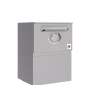 Paketbox Kiel mit Flachdach - Größe M in Achatgrau | rückseitige Entnahme - freistehend
