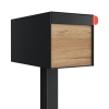 Amerikanischer Briefkasten Big Americano Schwarz mit Holzdekor-Front