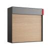 Wandbriefkasten Lathi in Grau Metallic mit Holzdekor-Front