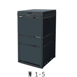 Mülltonnenbox Oskar mit Deckel für 1-5 Mülltonnen - 120 Liter