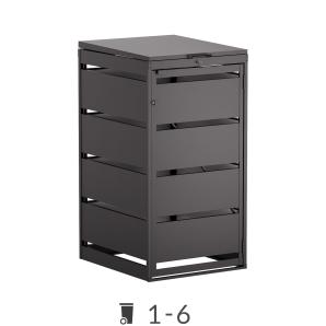 Mülltonnenbox Kim mit Deckel für 1-6 Mülltonnen - 120 Liter