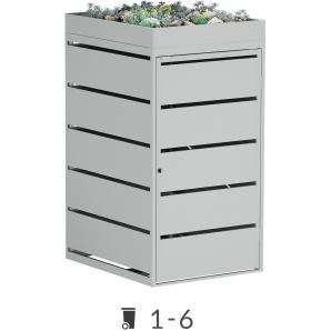 Mülltonnenbox Edgar mit Pflanzdach für 1-6 Mülltonnen - 240 Liter